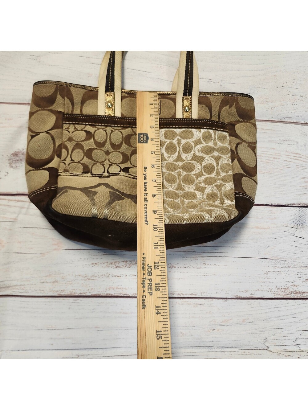 Coach Vintage Signature Patchwork Tote Bag Brown - Picture 2 of 13